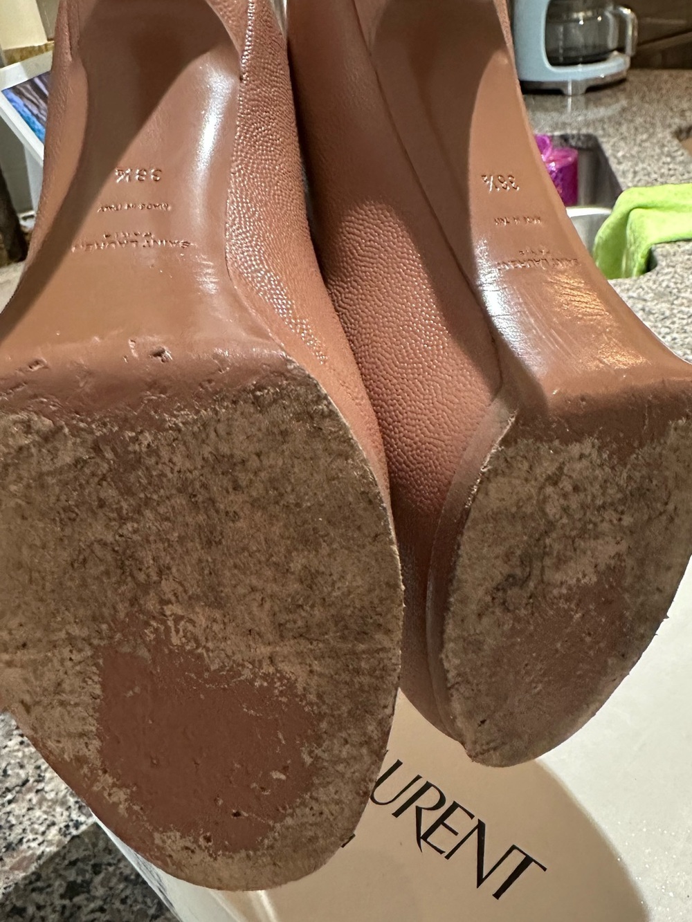 YSL Brown Pebbled Leather Platform Pumps – Size 38+ / Approx. US 8.5 - Picture 4 of 8